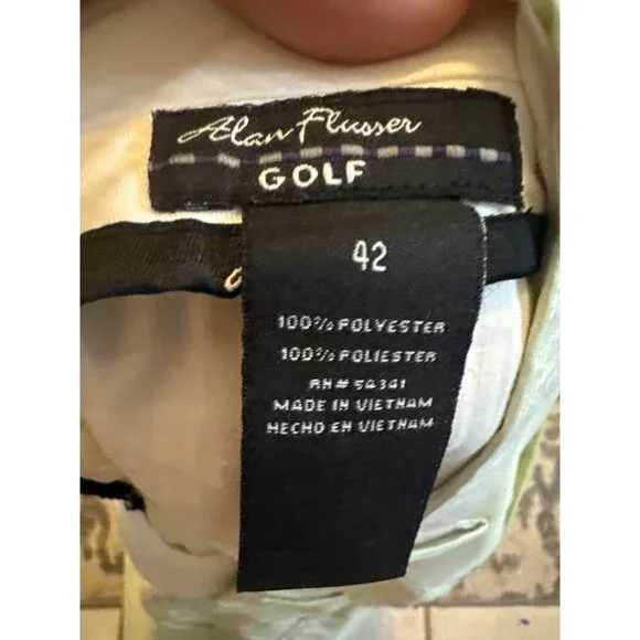 Alan Flusser green striped golf shorts men’s size 42 - Picture 3 of 5